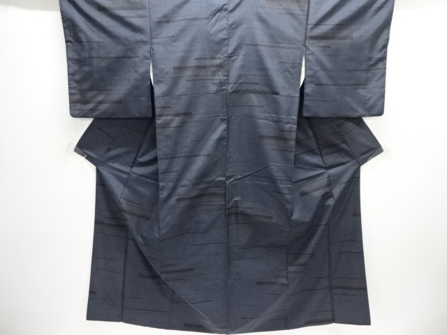 横段模様織り出し本場泥大島紬着物・道行コートアンサンブル(7マルキ)